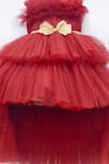 Fayon Kids_Maroon Net Bows Frill Dress _Online_at_Aza_Fashions