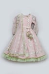 Buy_FAYON KIDS_Pink Net Embroidered Anarkali With Dupatta_at_Aza_Fashions