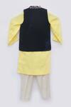 Shop_Fayon Kids_Yellow Printed Nehru Jacket And Kurta Set For Boys_at_Aza_Fashions