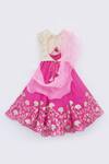 Shop_FAYON KIDS_Gold Net Silk Lehenga Set _at_Aza_Fashions
