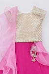 FAYON KIDS_Gold Net Silk Lehenga Set _Online_at_Aza_Fashions