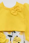 Buy_FAYON KIDS_Yellow Organza And Cotton Printed Top & Pant Set_Online_at_Aza_Fashions