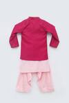 Shop_Fayon Kids_Pink Embroidered Jacket And Kurta Set For Boys_at_Aza_Fashions