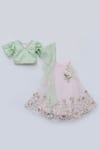 Fayon Kids_Pink Satin, Silk, Organza, Sequins, Embroidered Lehenga Set _Online_at_Aza_Fashions