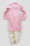 Shop_Fayon Kids_Pink Cotton, Silk Printed Kurta And Dhoti Pant Set _at_Aza_Fashions