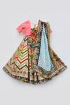 Shop_Fayon Kids_Pink Embroidered Lehenga Set For Girls_at_Aza_Fashions