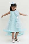 Buy_FAYON KIDS_Blue Net Embellished Dress _at_Aza_Fashions