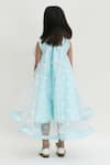 Shop_FAYON KIDS_Blue Net Embellished Dress _at_Aza_Fashions