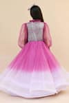 Shop_Fayon Kids_Purple Net Bows, Ruffles Shimmer Gown _at_Aza_Fashions