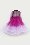 Buy_Fayon Kids_Purple Net Bows, Ruffles Shimmer Gown _Online_at_Aza_Fashions