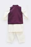 Shop_Fayon Kids_Purple Embellished Nehru Jacket And Kurta Set For Boys_at_Aza_Fashions