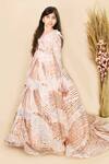 Buy_Fayon Kids_Peach Net Sequins Embroidered Gown _at_Aza_Fashions