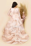 Shop_Fayon Kids_Peach Net Sequins Embroidered Gown _at_Aza_Fashions