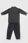Shop_Fayon Kids_Black Cotton Silk Draped Kurta And Pant Set For Boys_at_Aza_Fashions