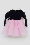Shop_Fayon Kids_Black Velvet, Organza Bows Dress _at_Aza_Fashions