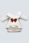 Buy_Fayon Kids_White Lycra Sequins Bow Detail Dress _at_Aza_Fashions