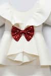 Fayon Kids_White Lycra Sequins Bow Detail Dress _Online_at_Aza_Fashions