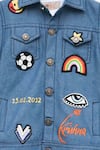 Buy_Fayon Kids_Blue Denim Piping Jacket And Pant Set _Online_at_Aza_Fashions