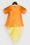 Shop_FAYON KIDS_Orange Silk And Georgette & Embroidery Leheriya & Jumpsuit With Jacket_at_Aza_Fashions