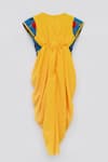 Buy_Fayon Kids_Yellow Dhoti Jumpsuit With Attached Jacket For Girls_Online_at_Aza_Fashions