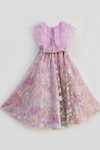 FAYON KIDS_Purple Organza And Net Embroidery Thread & Sequin Lehenga Set_Online_at_Aza_Fashions