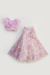 Buy_FAYON KIDS_Purple Organza And Net Embroidery Thread & Sequin Lehenga Set_Online_at_Aza_Fashions