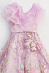 Shop_FAYON KIDS_Purple Organza And Net Embroidery Thread & Sequin Lehenga Set_at_Aza_Fashions