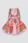 Buy_FAYON KIDS_Pink Cotton Silk And Georgette & Embroidery Floral Jacket Lehenga Set_at_Aza_Fashions