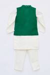 Shop_Fayon Kids_Green Cotton, Silk Mirrors Bundi Kurta Set _at_Aza_Fashions