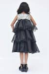 Shop Fayon Kids Black Organza Sequins Tiered Embroidered Dress at Aza Fashions Shop_Fayon Kids_Black Organza Sequins Tiered Embroidered Dress _at_Aza_Fashions