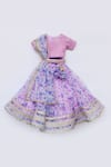 Buy_FAYON KIDS_Purple Silk And Organza & Embroidery Floral & Sequin Lehenga Set_at_Aza_Fashions