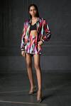 Buy_Redefine_Pink Mashru Geometric Collared Neck Kefi Reversible Bomber Jacket_at_Aza_Fashions