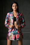 Buy_Redefine_Purple Mashru Floral Collared Neck Jardyn Reversible Bomber Jacket_Online_at_Aza_Fashions