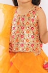 Free Sparrow_Orange Layered Lehenga Set For Girls_at_Aza_Fashions