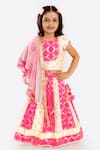 Buy_Free Sparrow_Pink Jacquard Silk Embroidered Panelled Lehenga _at_Aza_Fashions