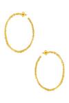 Shop_Flower Child By Shaheen Abbas_Gold Plated Hammered Hoops_at_Aza_Fashions