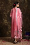 Shop_Kanika Sharma_Pink Net, Velvet, Brocade Round Kurta Set_at_Aza_Fashions