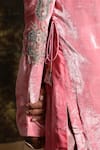 Shop_Kanika Sharma_Pink Net, Velvet, Brocade Round Kurta Set_Online_at_Aza_Fashions