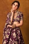 Sana Barreja_Purple Cotton Silk Arfana Printed Lehenga Set_at_Aza_Fashions