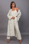 Couche_Beige Lino Bordado Embroidered Duster Coat With Jumpsuit_Online_at_Aza_Fashions