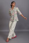 Buy_Couche_Beige Lino Bordado (viscose+linen) Embroidery Top And Flared Pant Set  _Online_at_Aza_Fashions