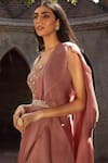 Buy_Radhika & Raghav_Purple Silk Organza Embroidery Ruffle Pre-stitched Saree With Blouse  _Online_at_Aza_Fashions