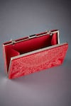 Shop_RI.Ritu Kumar_Red Embroidered Box Clutch _Online_at_Aza_Fashions