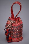 RI.Ritu Kumar_Multi Color Printed Viscose Silk Embroidered Potli Bag _Online_at_Aza_Fashions