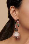 Shop_Curio Cottage_Cubic Zirconia Jhumkis Jhumka Earrings_Online_at_Aza_Fashions