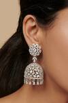 Shop_Curio Cottage_Cubic Zirconia Jhumkis Jhumka Earrings_Online_at_Aza_Fashions