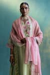 Shivani Bhargava_Pink Kota Silk Colorblock Dupatta_Online_at_Aza_Fashions