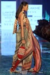 Rajdeep Ranawat_Pink 100% Silk Halter Embellished Pre-draped Saree _Online_at_Aza_Fashions
