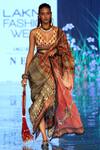 Buy_Rajdeep Ranawat_Pink 100% Silk Halter Embellished Pre-draped Saree _Online_at_Aza_Fashions