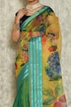 Buy_Nazaakat by Samara Singh_Green Organza Printed Floral Saree_Online_at_Aza_Fashions